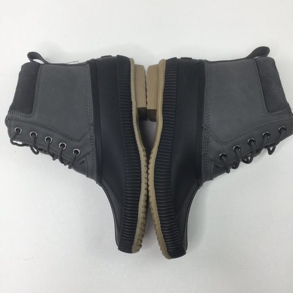 832. Tommy Hilfiger Sleek Waterproof Black Rain & Snow Duck Ankle Boots - Picture 3 of 16